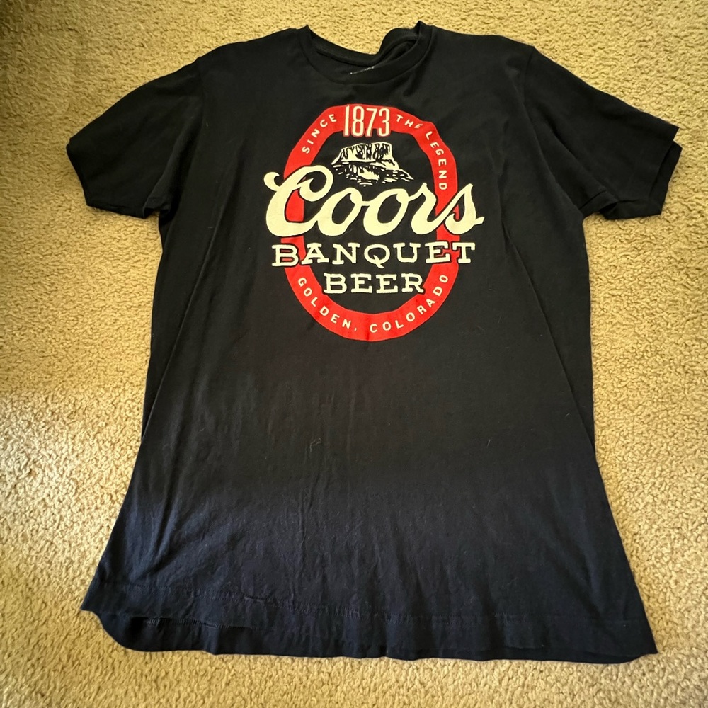 Coors beer Tshirt, color navy blue, size L